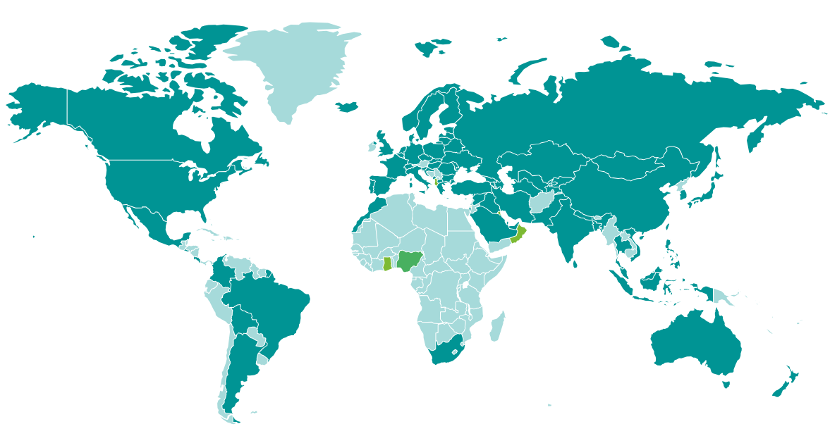 World map of IBO members in 2026