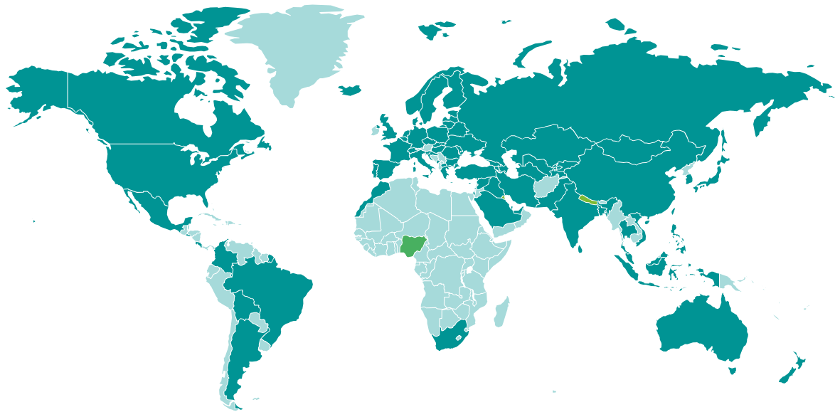 World map of IBO members in 2026